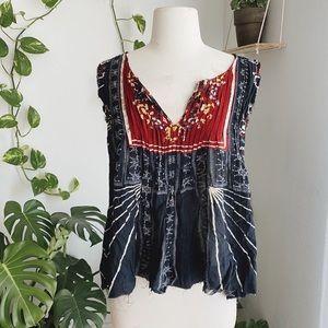 Free People FP One boho top sunburst tie back
